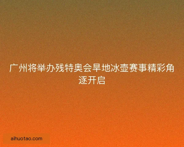 广州将举办残特奥会旱地冰壶赛事精彩角逐开启